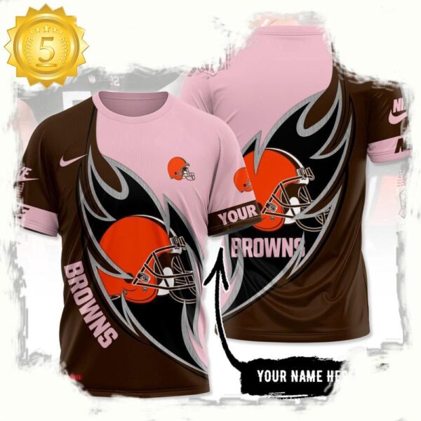 NFL Custom Name Cleveland Browns All Over Print T Shirt - available at - rugbyfanstore.com