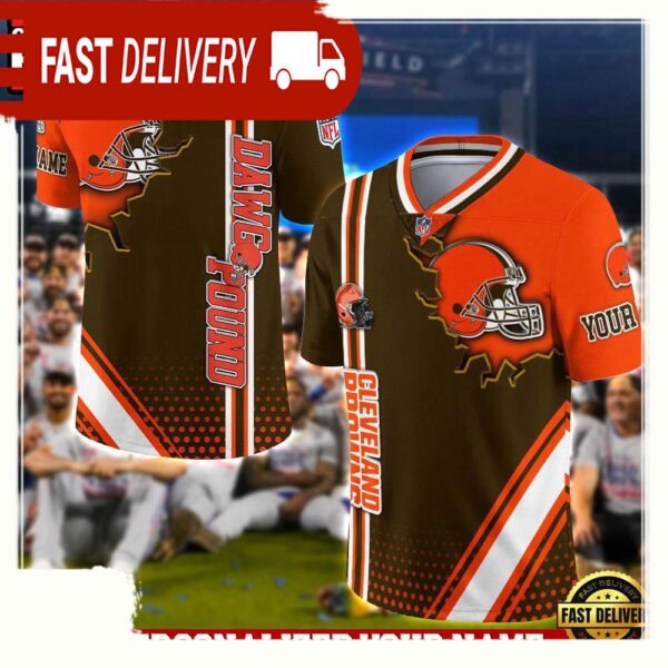 NFL Custom Name Cleveland Browns Team Logo Football Jersey - available at - rugbyfanstore.com