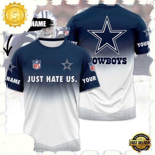 NFL Custom Name Dallas Cowboys Football Team All Over Print T Shirt - available at - rugbyfanstore.com