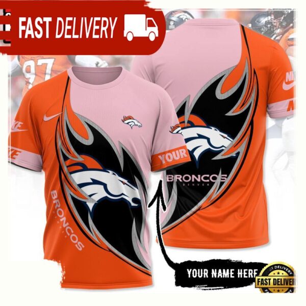 NFL Custom Name Denver Broncos All Over Print T Shirt - available at - rugbyfanstore.com