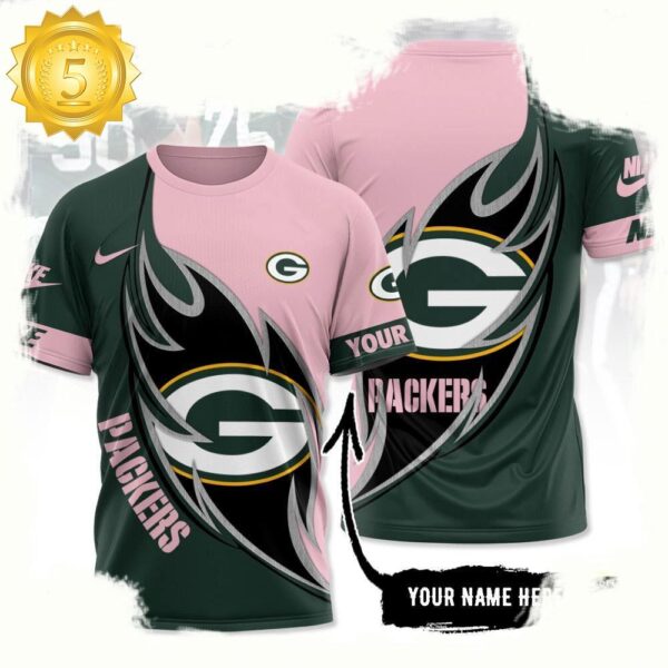 NFL Custom Name Green Bay Packers All Over Print T Shirt - available at - rugbyfanstore.com