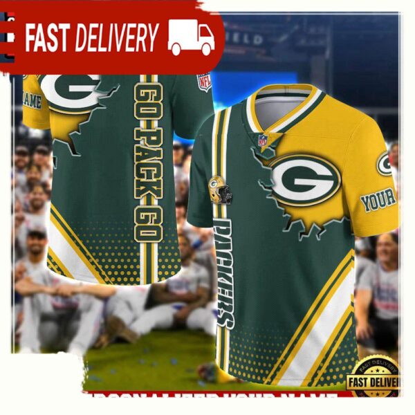 NFL Custom Name Green Bay Packers Team Logo Football Jersey - available at - rugbyfanstore.com