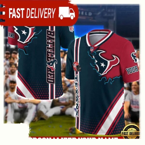 NFL Custom Name Houston Texans Team Logo Football Jersey - available at - rugbyfanstore.com