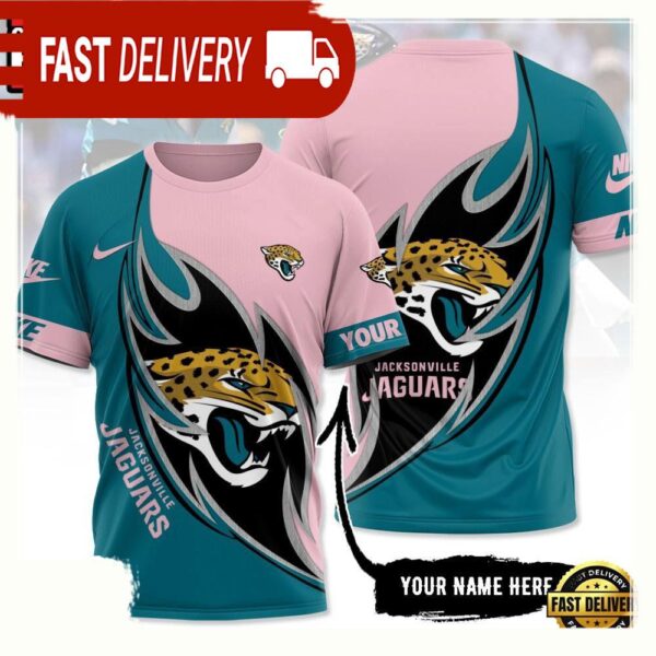 NFL Custom Name Jacksonville Jaguars All Over Print T Shirt - available at - rugbyfanstore.com