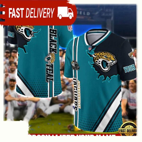 NFL Custom Name Jacksonville Jaguars Team Logo Football Jersey - available at - rugbyfanstore.com