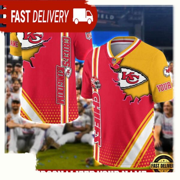 NFL Custom Name Kansas City Chiefs Team Logo Football Jersey - available at - rugbyfanstore.com