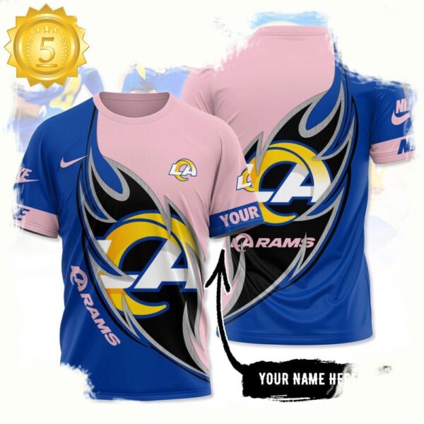 NFL Custom Name Los Angeles Rams All Over Print T Shirt - available at - rugbyfanstore.com