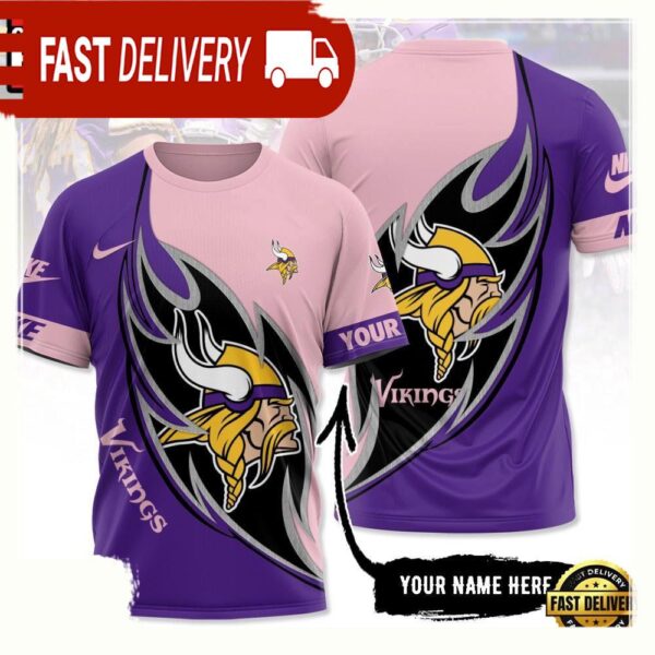 NFL Custom Name Minnesota Vikings All Over Print T Shirt - available at - rugbyfanstore.com