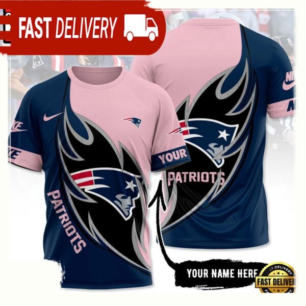 NFL Custom Name New England Patriots All Over Print T Shirt - available at - rugbyfanstore.com