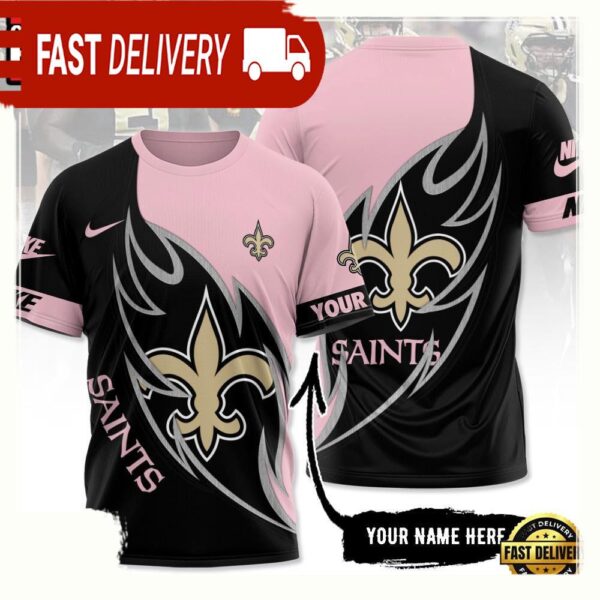 NFL Custom Name New Orleans Saints All Over Print T Shirt - available at - rugbyfanstore.com