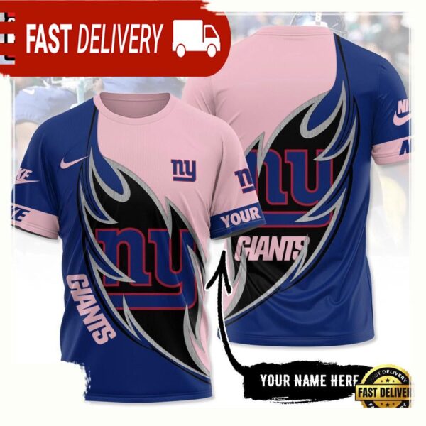 NFL Custom Name New York Giants All Over Print T Shirt - available at - rugbyfanstore.com