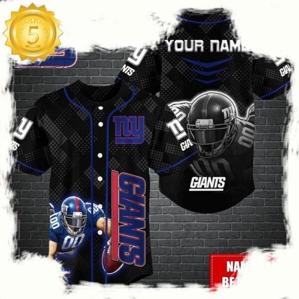 NFL Custom Name New York Giants Mascot Baseball Jersey - available at - rugbyfanstore.com