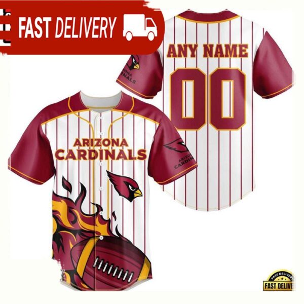 NFL Custom Name Number Arizona Cardinals Baseball Jersey Shirt - available at - rugbyfanstore.com