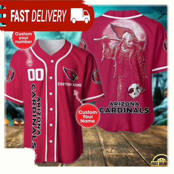 NFL Custom Name Number Arizona Cardinals Horror 3D New Design Baseball Jersey Shirt - available at - rugbyfanstore.com