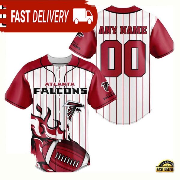 NFL Custom Name Number Atlanta Falcons Baseball Jersey Shirt - available at - rugbyfanstore.com