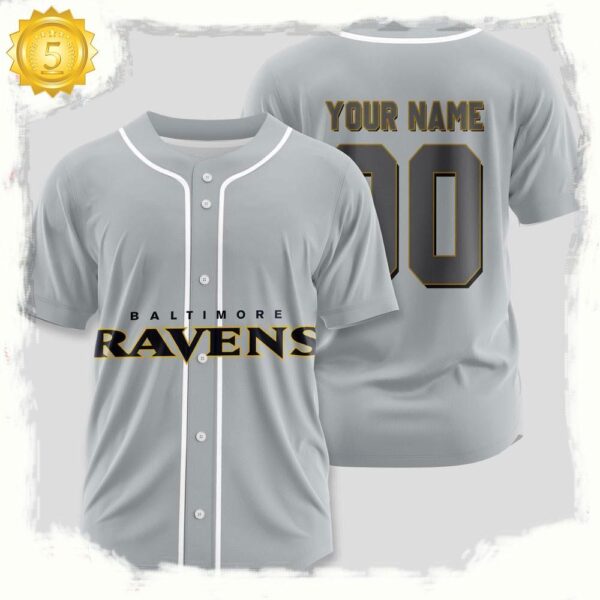 NFL Custom Name Number Baltimore Ravens Team Baseball Jersey Shirt - available at - rugbyfanstore.com