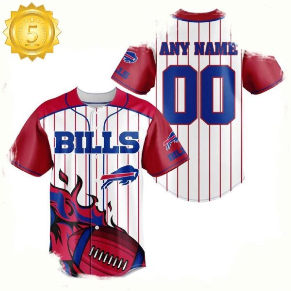 NFL Custom Name Number Buffalo Bills Baseball Jersey Shirt - available at - rugbyfanstore.com