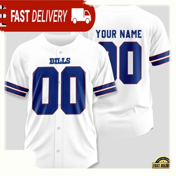 NFL Custom Name Number Buffalo Bills Team Baseball Jersey Shirts - available at - rugbyfanstore.com