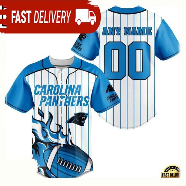 NFL Custom Name Number Carolina Panthers Baseball Jersey Shirt - available at - rugbyfanstore.com