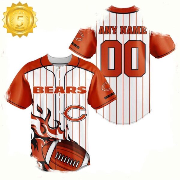 NFL Custom Name Number Chicago Bears Baseball Jersey Shirt - available at - rugbyfanstore.com