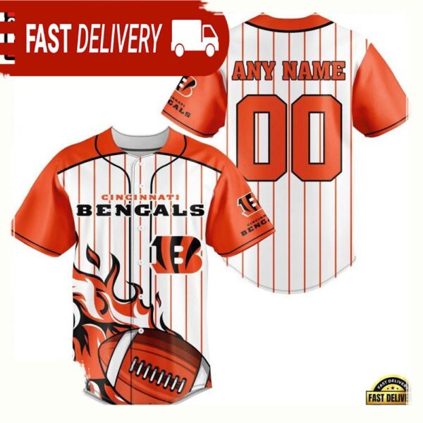 NFL Custom Name Number Cincinnati Bengals Baseball Jersey Shirt - available at - rugbyfanstore.com