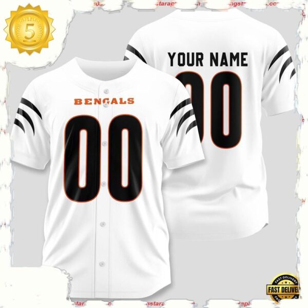 NFL Custom Name Number Cincinnati Bengals Design Baseball Jersey Shirts - available at - rugbyfanstore.com