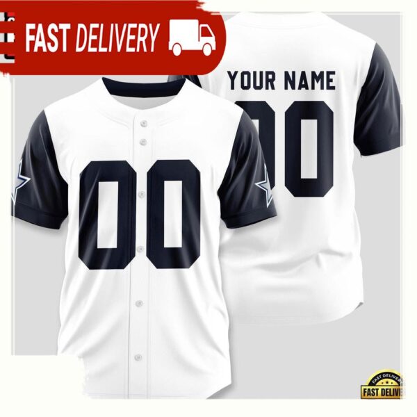 NFL Custom Name Number Dallas Cowboys Design Baseball Jersey Shirts - available at - rugbyfanstore.com