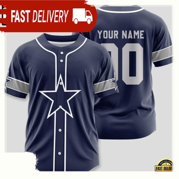 NFL Custom Name Number Dallas Cowboys Sport Baseball Jersey Shirt - available at - rugbyfanstore.com