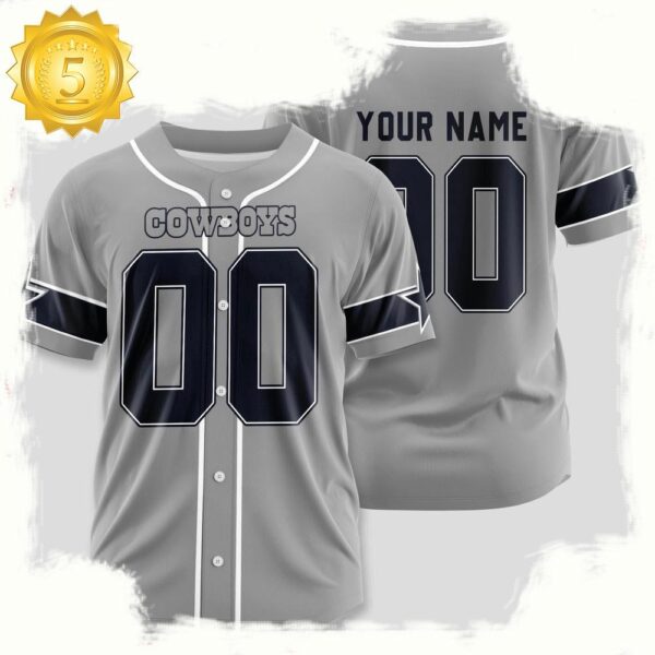 NFL Custom Name Number Dallas Cowboys Team Baseball Jersey Shirt - available at - rugbyfanstore.com