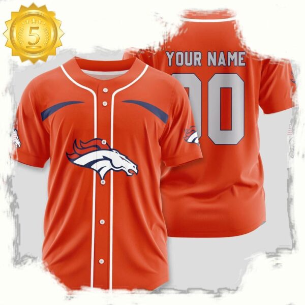 NFL Custom Name Number Denver Broncos Sport Baseball Jersey Shirt - available at - rugbyfanstore.com