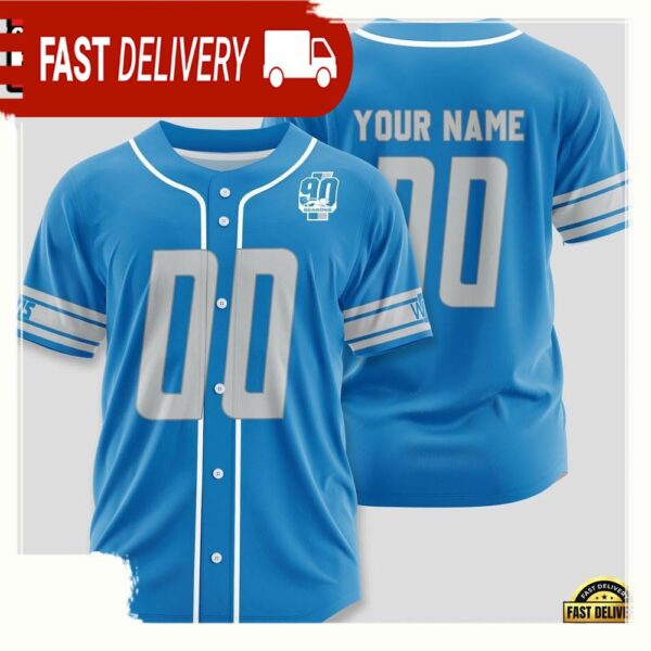 NFL Custom Name Number Detroit Lions Design Baseball Jersey Shirt - available at - rugbyfanstore.com