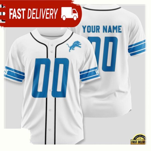 NFL Custom Name Number Detroit Lions Designs Baseball Jersey Shirt - available at - rugbyfanstore.com