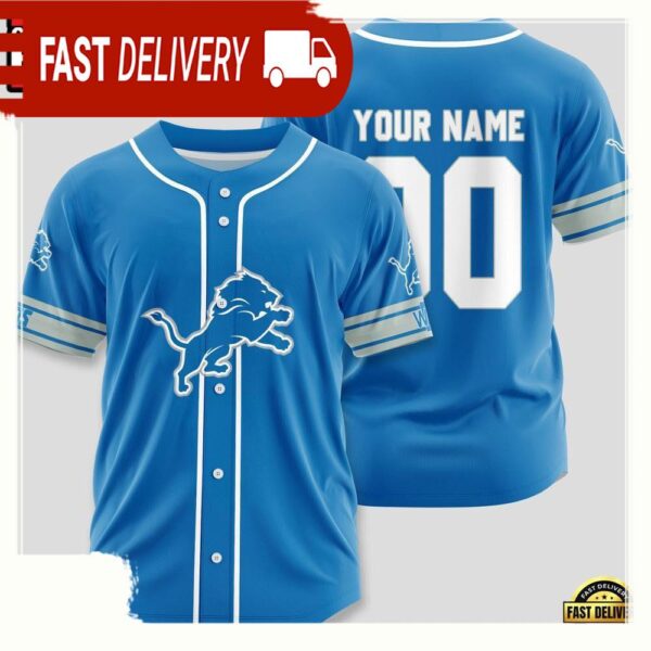 NFL Custom Name Number Detroit Lions Sport Baseball Jersey Shirt - available at - rugbyfanstore.com