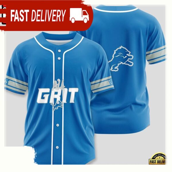 NFL Custom Name Number Detroit Lions Team Baseball Jersey Shirt - available at - rugbyfanstore.com