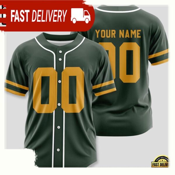 NFL Custom Name Number Green Bay Packers Design Baseball Jersey Shirt - available at - rugbyfanstore.com