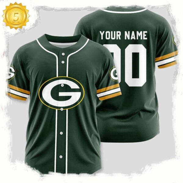 NFL Custom Name Number Green Bay Packers Sport Baseball Jersey Shirt - available at - rugbyfanstore.com