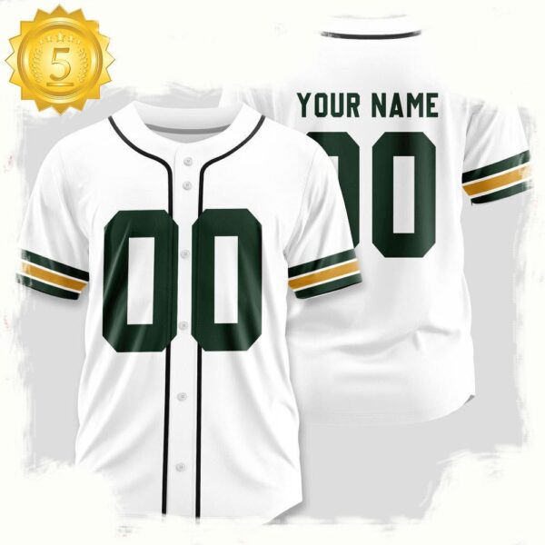 NFL Custom Name Number Green Bay Packers Team Baseball Jersey Shirt - available at - rugbyfanstore.com