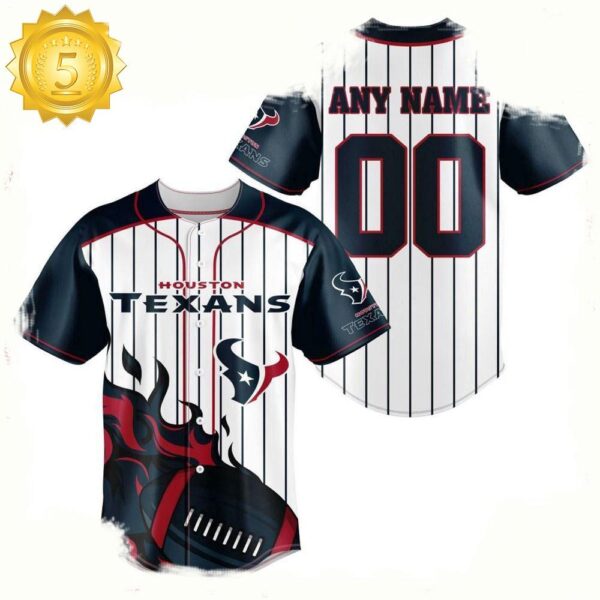 NFL Custom Name Number Houston Texans Baseball Jersey Shirt - available at - rugbyfanstore.com