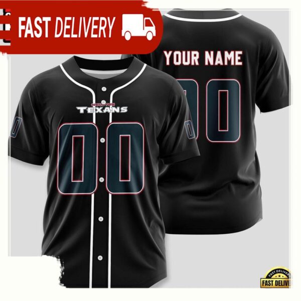 NFL Custom Name Number Houston Texans Design Baseball Jersey Shirt - available at - rugbyfanstore.com