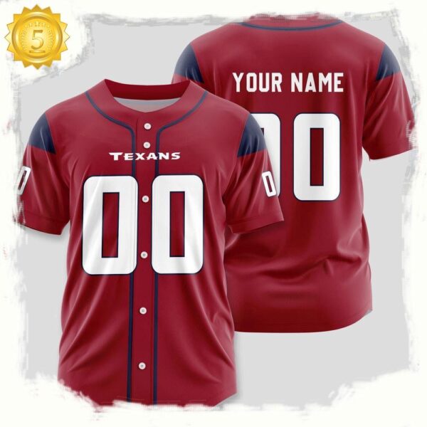 NFL Custom Name Number Houston Texans Design Baseball Jersey Shirt Shirt - available at - rugbyfanstore.com