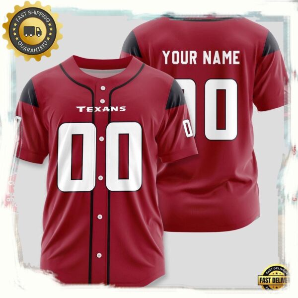 NFL Custom Name Number Houston Texans Designs Baseball Jersey Shirt - available at - rugbyfanstore.com