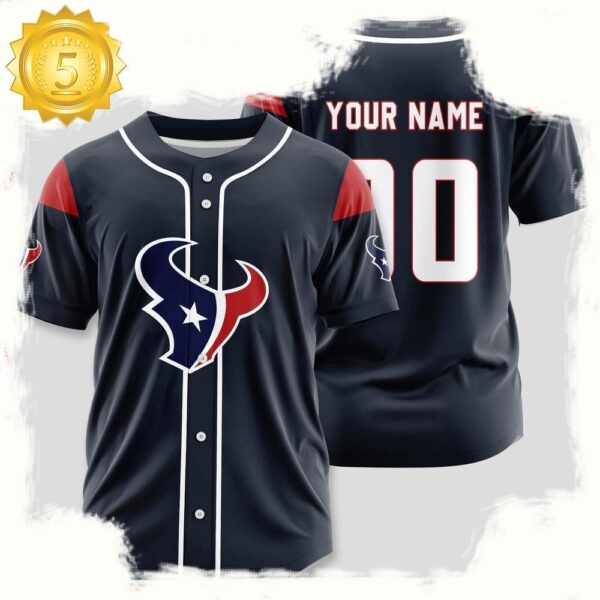 NFL Custom Name Number Houston Texans Sport Baseball Jersey Shirt - available at - rugbyfanstore.com