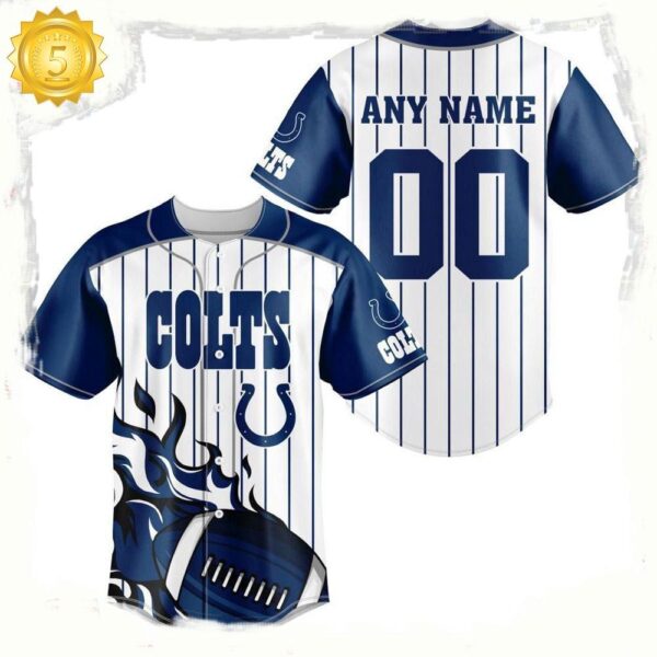 NFL Custom Name Number Indianapolis Colts Baseball Jersey Shirt - available at - rugbyfanstore.com