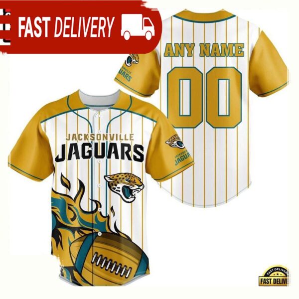 NFL Custom Name Number Jacksonville Jaguars Baseball Jersey Shirt - available at - rugbyfanstore.com