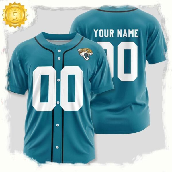 NFL Custom Name Number Jacksonville Jaguars Design Baseball Jersey Shirt - available at - rugbyfanstore.com