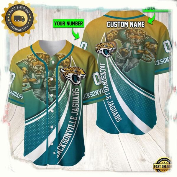 NFL Custom Name Number Jacksonville Jaguars Mascot Football Baseball Jersey Shirt - available at - rugbyfanstore.com