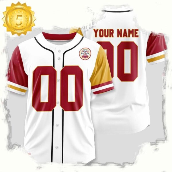 NFL Custom Name Number Kansas City Chiefs Design Baseball Jersey Shirts - available at - rugbyfanstore.com