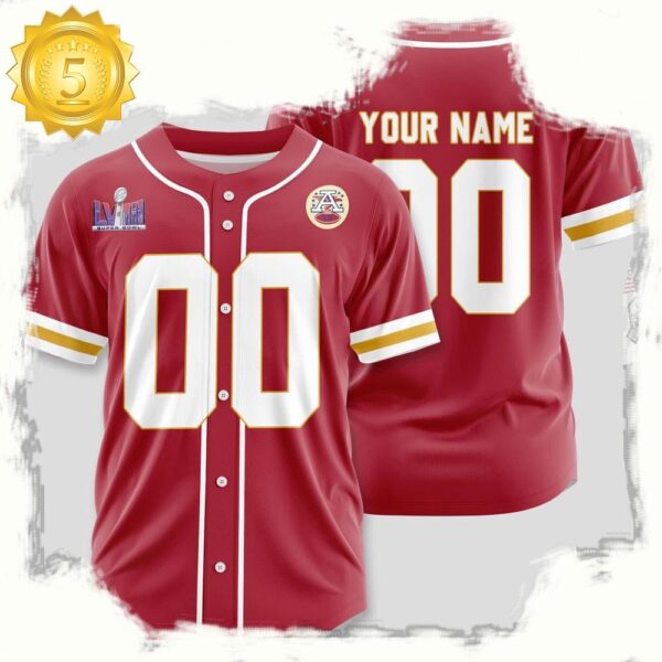 NFL Custom Name Number Kansas City Chiefs Team Baseball Jersey Shirt - available at - rugbyfanstore.com