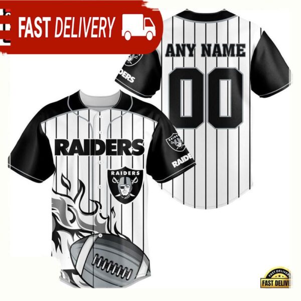 NFL Custom Name Number Las Vegas Raiders Baseball Jersey Shirt - available at - rugbyfanstore.com