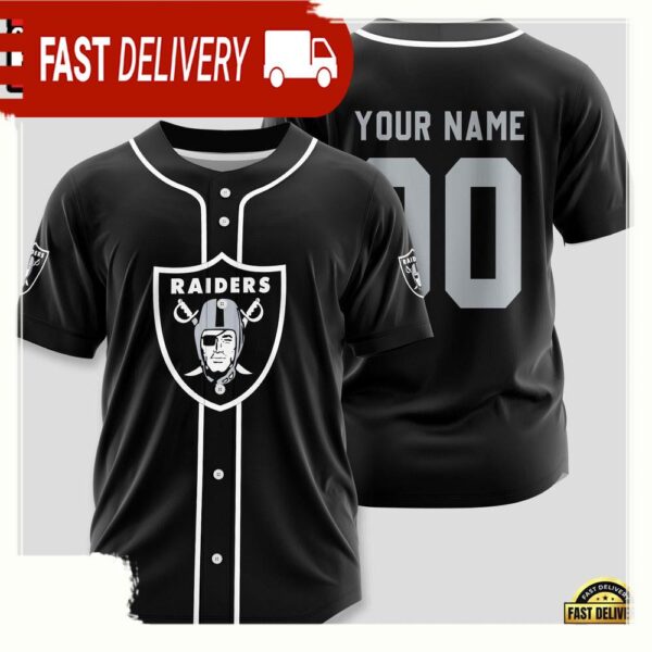 NFL Custom Name Number Las Vegas Raiders Sport Baseball Jersey Shirt - available at - rugbyfanstore.com